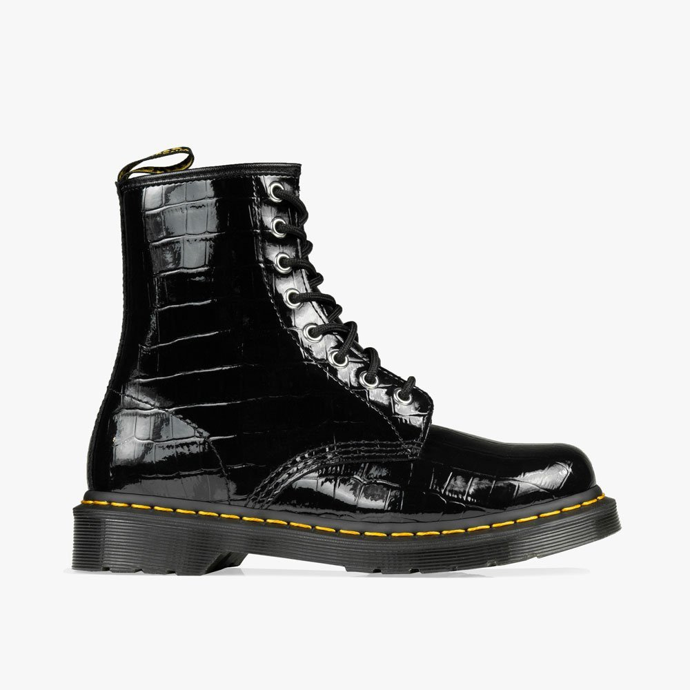 dr martens womens sinclair patent lamper croc zipper bootie
