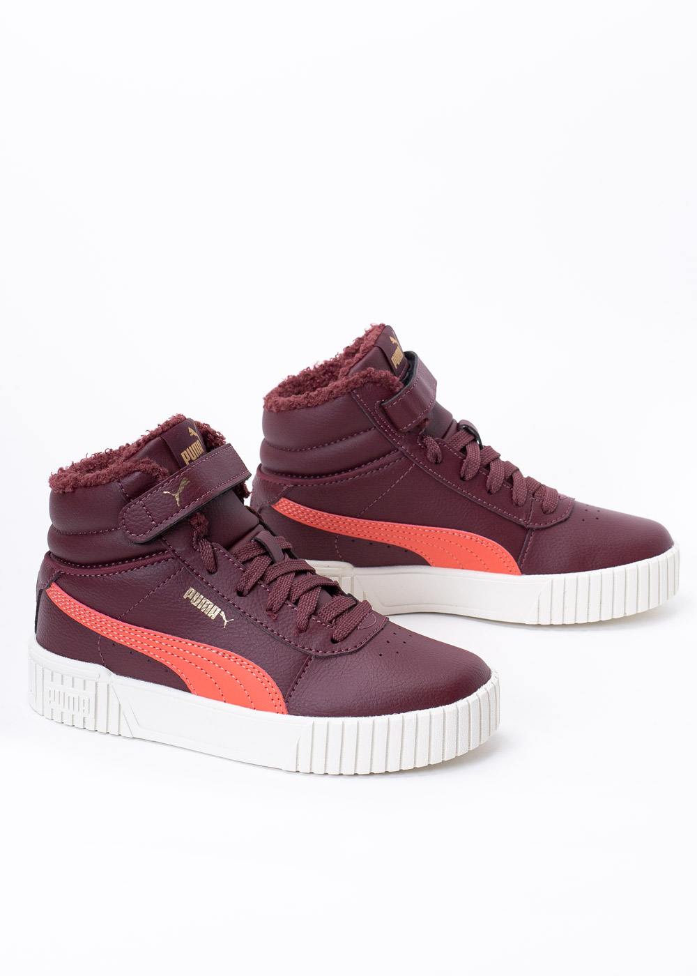 burgundy high top pumas