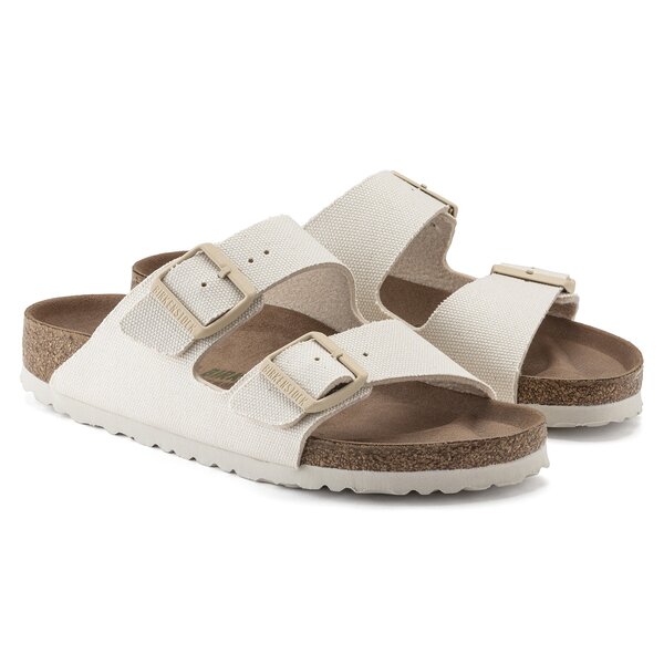 Damen Pantoletten BIRKENSTOCK ARIZONA TEX CANVAS EGGSHELL VEG