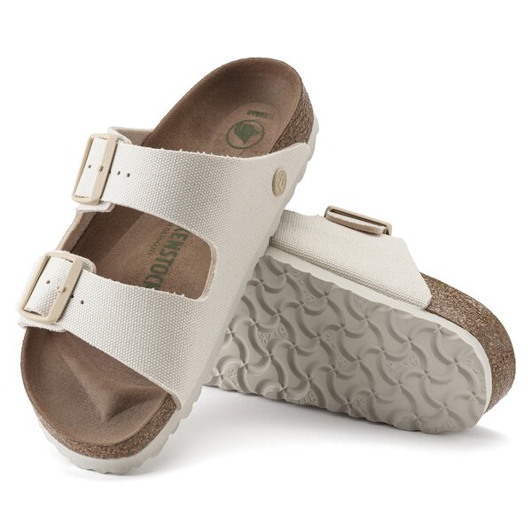 Damen Pantoletten BIRKENSTOCK ARIZONA TEX CANVAS EGGSHELL VEG