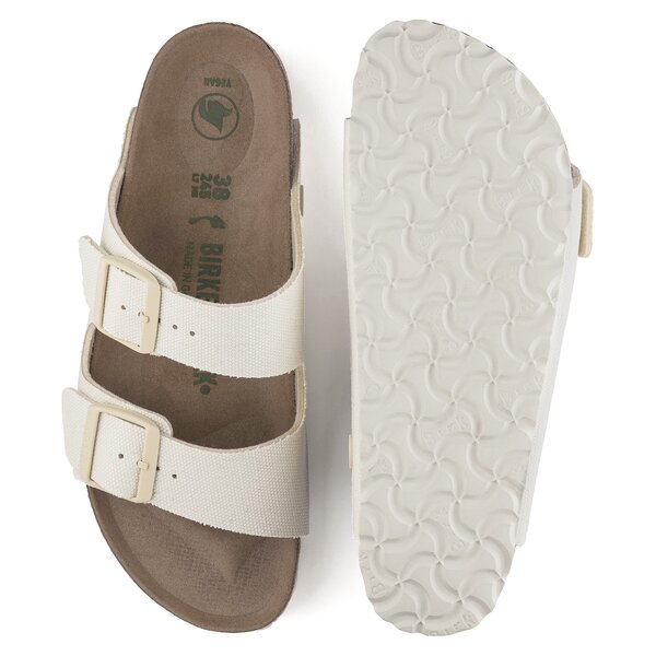 Damen Pantoletten BIRKENSTOCK ARIZONA TEX CANVAS EGGSHELL VEG