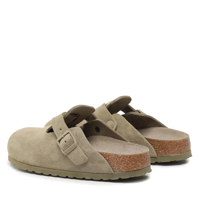 Damen Pantoletten BIRKENSTOCK BOSTON SFB LEVE FADED KHAKI