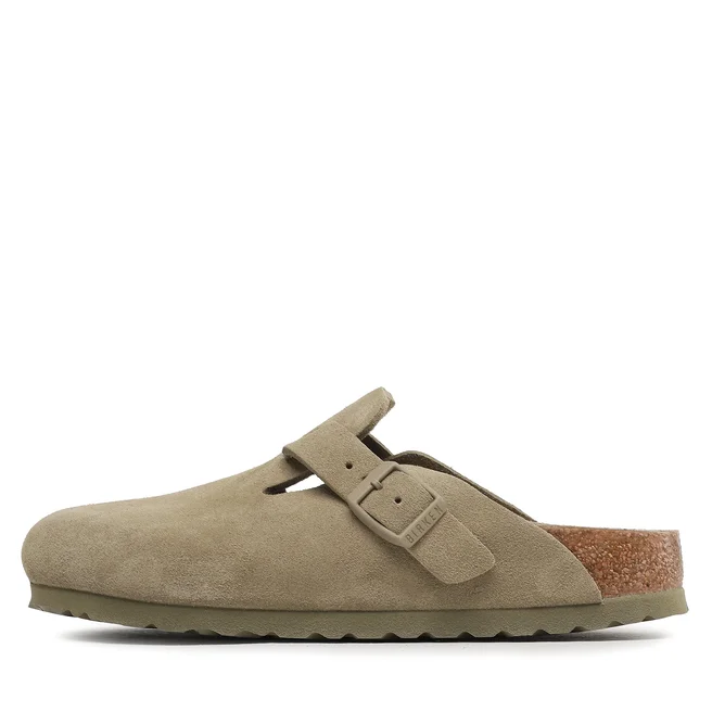 Damen Pantoletten BIRKENSTOCK BOSTON SFB LEVE FADED KHAKI