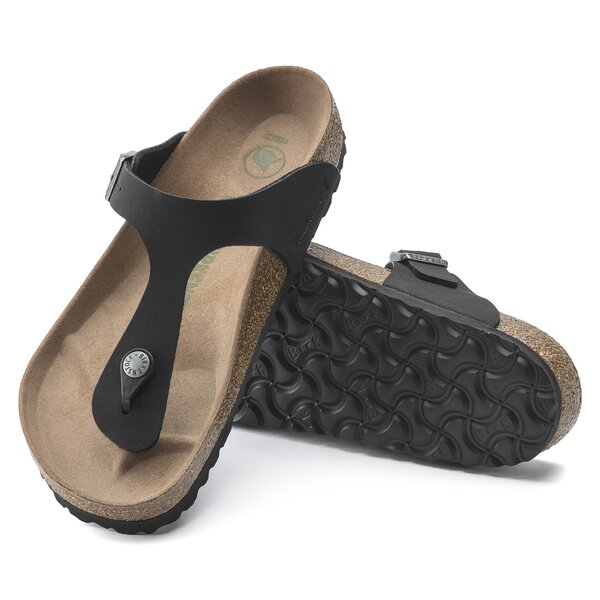 Damen Pantoletten BIRKENSTOCK GIZEH BFBC EARTHY VEGAN BLACK VEG  