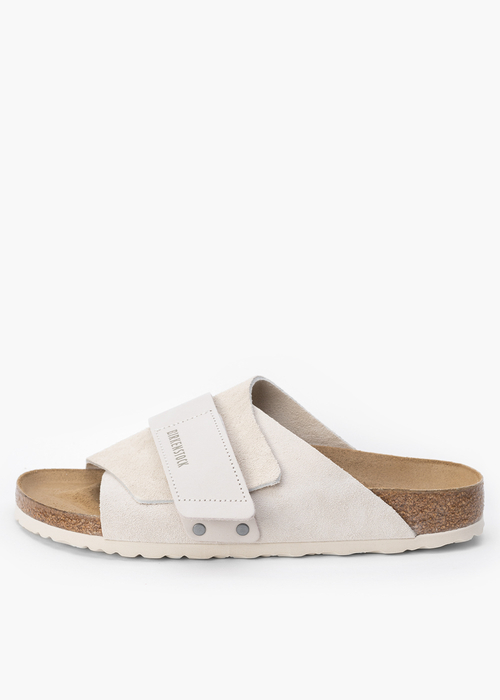 Damen Pantoletten BIRKENSTOCK KYOTO LENB/LEVE ANTIQUE WHITE