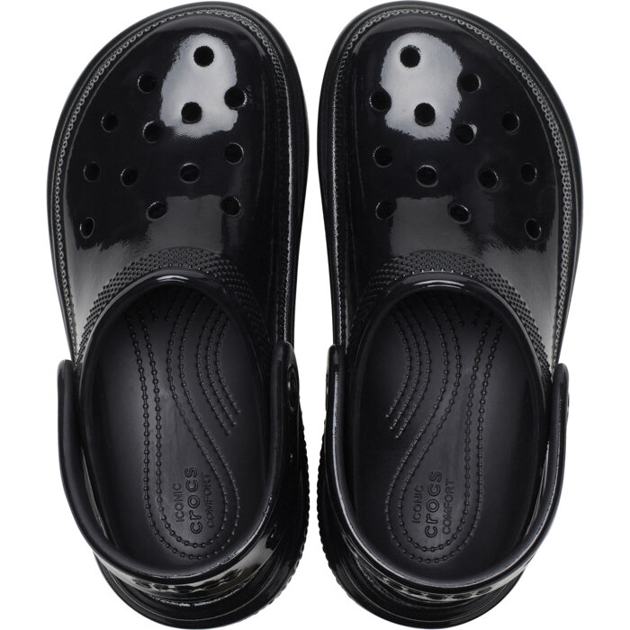 Damen Pantoletten Crocs Stomp High Shine Clog Blk