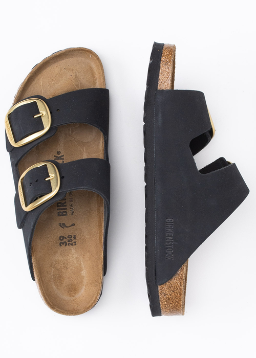 Damen Pantoletten Schwarz BIRKENSTOCK ARIZONA BIG BUCKLE LENB 