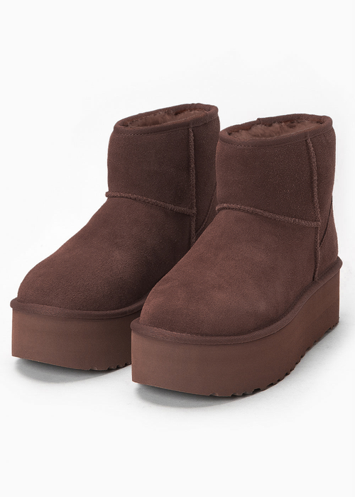 Damen Schneestiefel Braun UGG W CLASSIC MINI PLATFORM