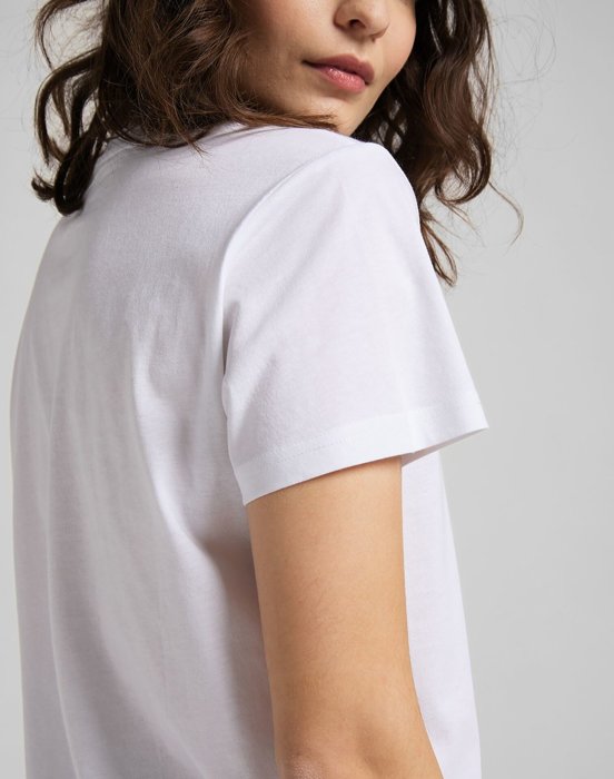 Damen T-Shirt LEE LOGO TEE WHITE 