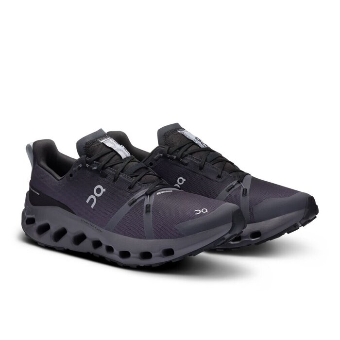 Herren Laufschuhe ON CLOUDSURFER TRAIL WATERPROOF BLACK | ECLIPSE