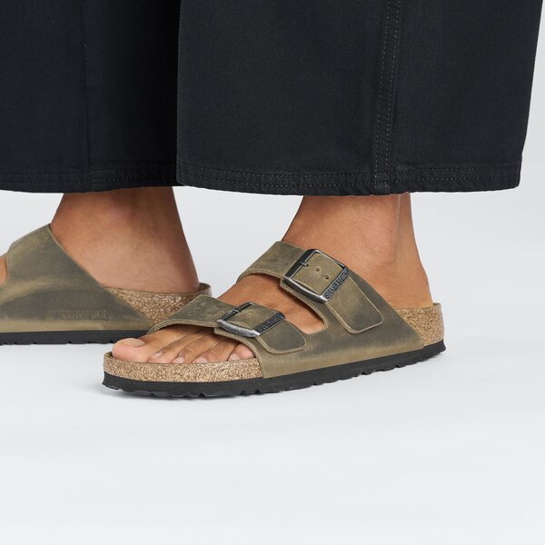 Herren Pantoletten BIRKENSTOCK ARIZONA LEOI FADED KHAKI  