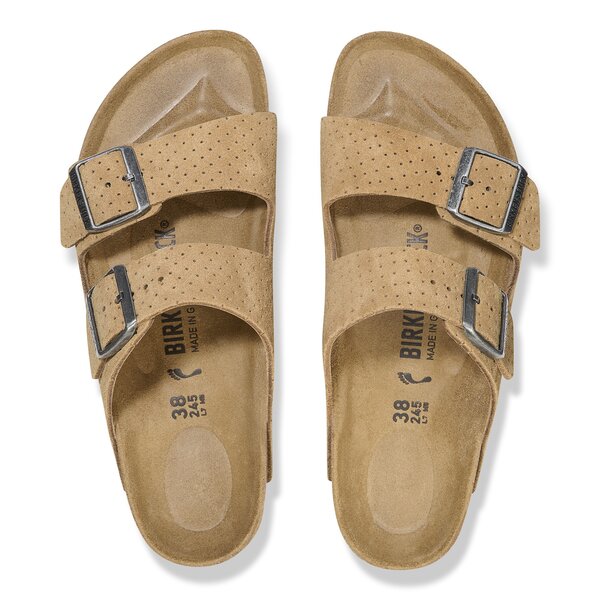 Herren Pantoletten BIRKENSTOCK ARIZONA LEVE DOTTED NEW BEIGE  