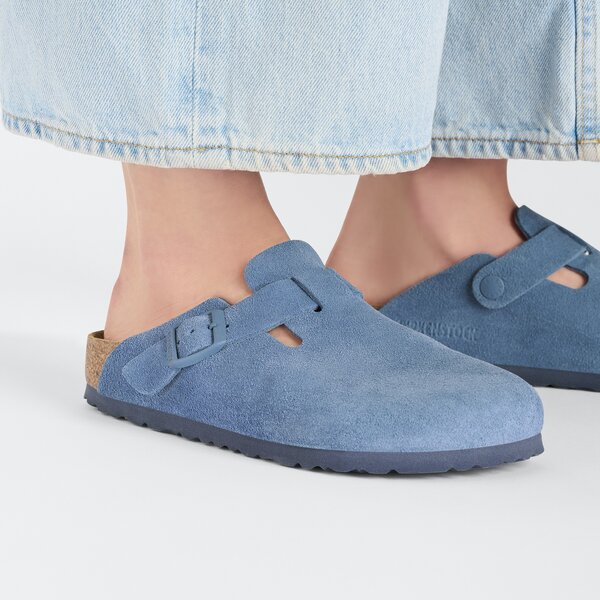 Herren Pantoletten BIRKENSTOCK BOSTON LEVE ELEMENTAL BLUE  