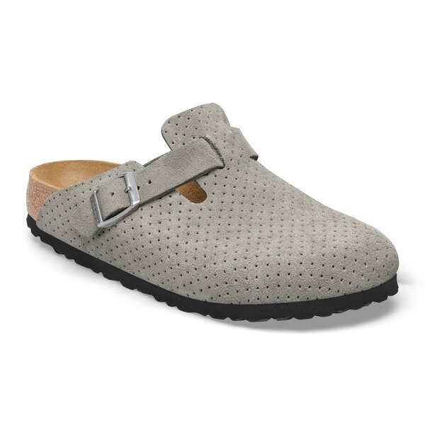 Herren Pantoletten BIRKENSTOCK Boston BS Suede Embossed