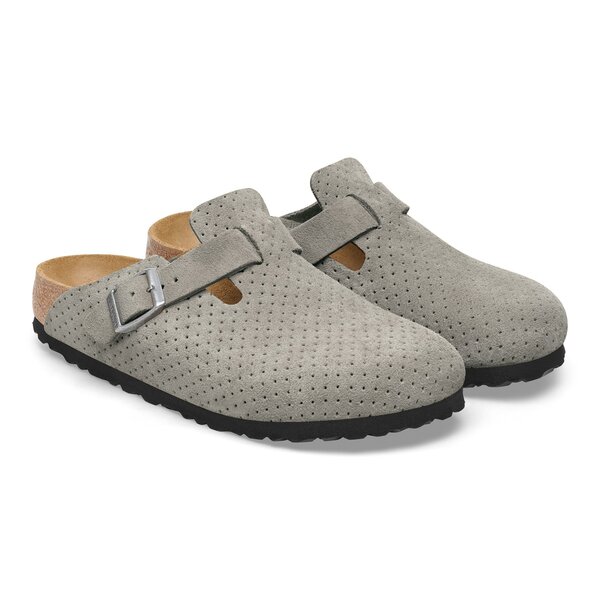 Herren Pantoletten BIRKENSTOCK Boston BS Suede Embossed