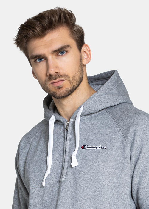 Herren Sweatshirt Champion Organic Cotton Blend Half Zip-Up Script Logo Hoodie (216483-EM525)