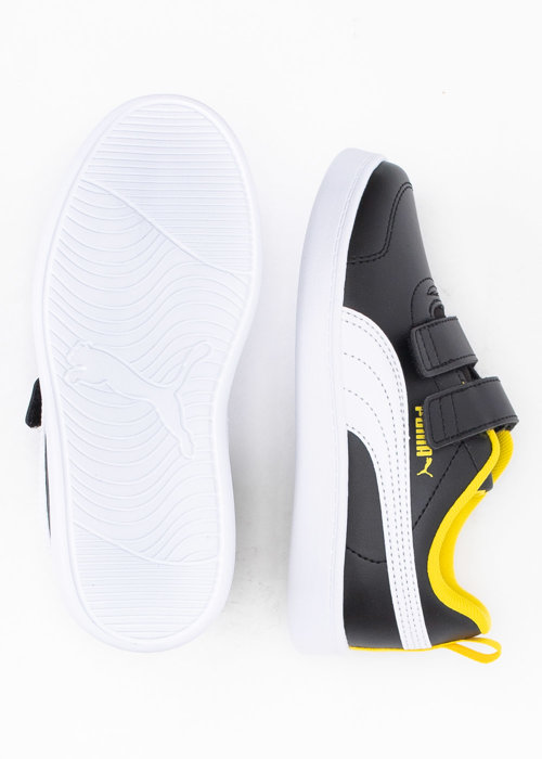 キッズ【PUMA】COURTFLEX V2 S.SUEDE PS BLK/P.YELLOW 国内発送 