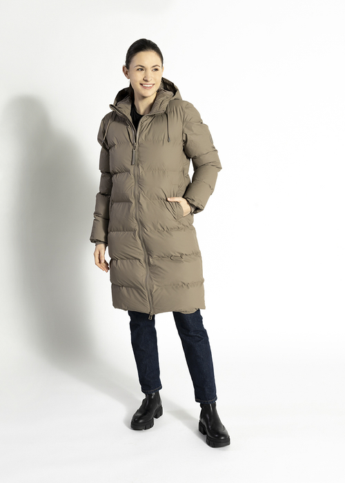 Unisex Winterjacke Beige Rains Long Puffer Jacket