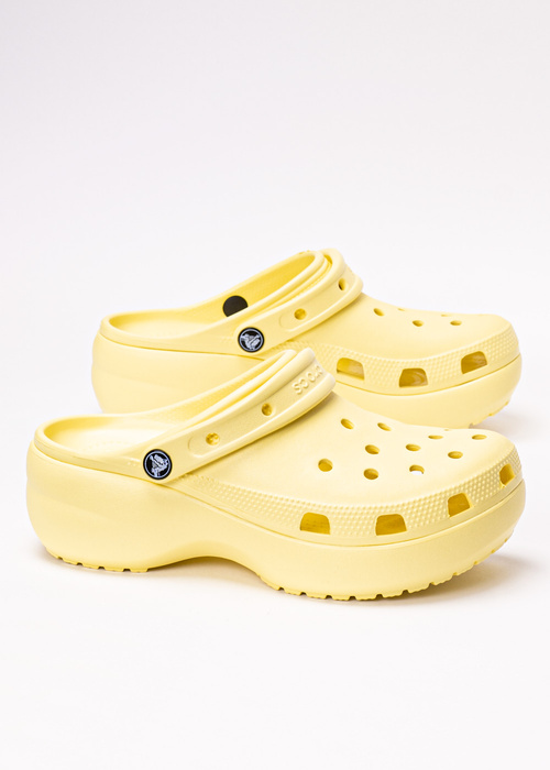 Damen Pantoletten Gelb Crocs Classic Platform Clog