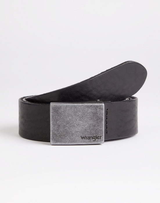 Herrengürtel WRANGLER PLATE BUCKLE BELT BLACK