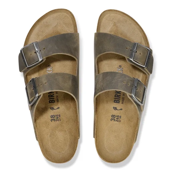 Damen Pantoletten Birkenstock Arizona LEOI Faded Khaki