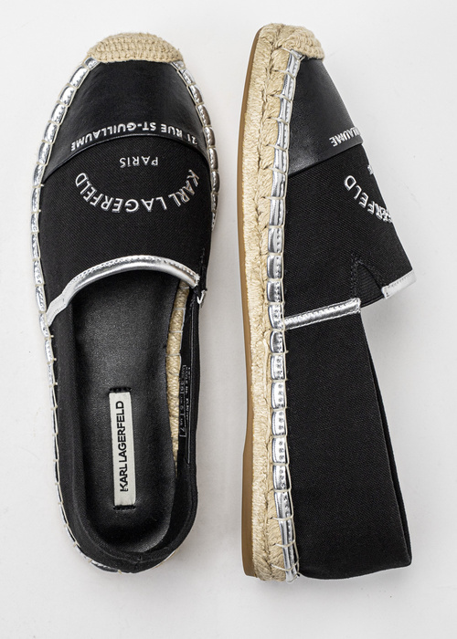 Espadrilles für Damen Schwarz Karl Lagerfeld Kamini Maison Logo Slip