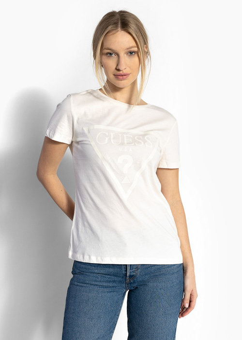 Damen T-Shirt Beige GUESS ADELE SS CN TEE