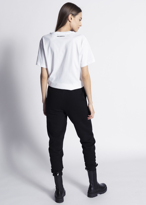 Damen T-Shirt Weiß Karl Lagerfeld Ikonik Monogram Pocket