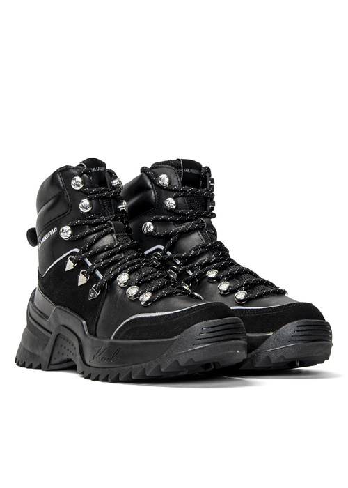 Damen Winterschuhe Schwarz Karl Lagerfeld QUEST Krosslace Mid Boot