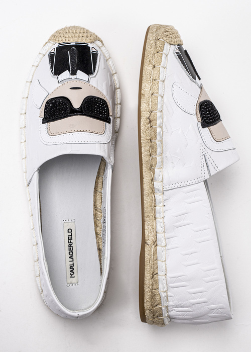 Espadrilles für Damen Weiß Karl Lagerfeld Kamini Ikon Emboss Slip On