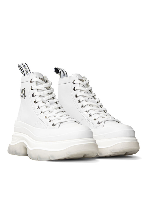 Damen Winterschuhe Weiß Karl Lagerfeld LUNA Art Deco Logo Hi