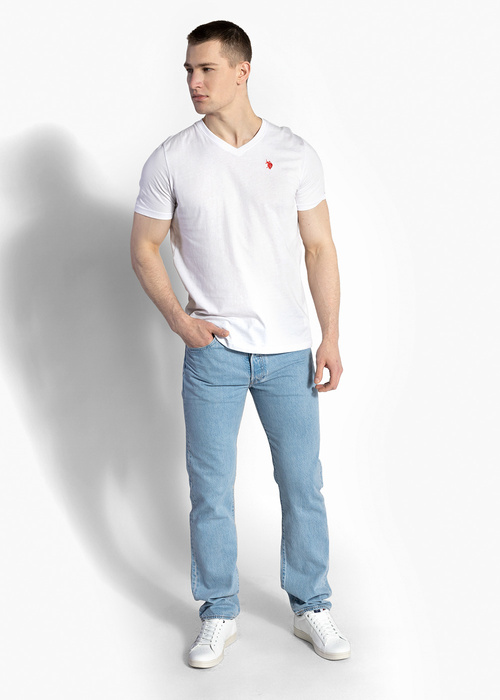 Herren T-Shirt Weiß U.S. POLO 2Pack V-neck