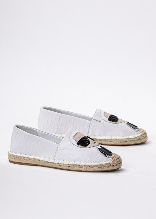 Espadrilles für Damen Weiß Karl Lagerfeld Kamini Ikon Emboss Slip On
