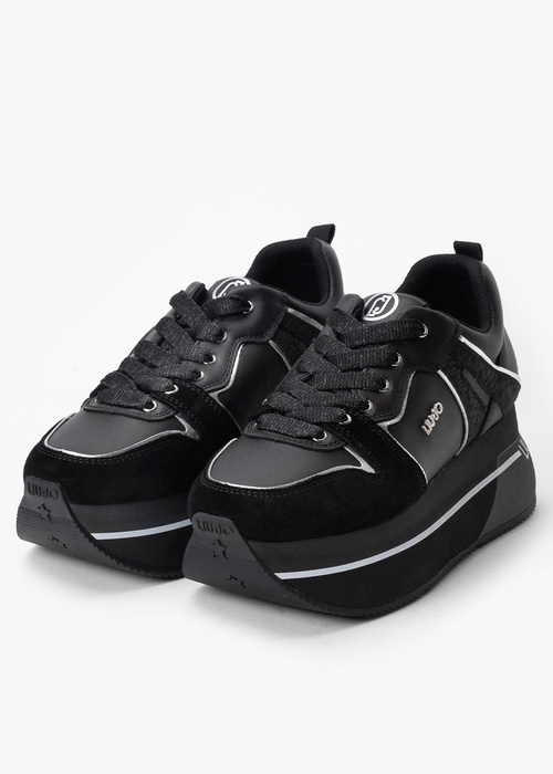 Damen Sneaker Liu Jo SILVIA 88 - MID SNEAKER SPREADING STRETCH/PR BLACK