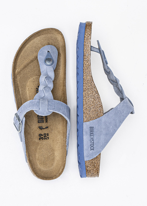Damen Pantoletten Blau Birkenstock Gizeh Braided