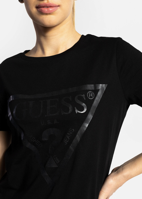 Damen T-Shirt Schwarz GUESS ADELE SS CN TEE