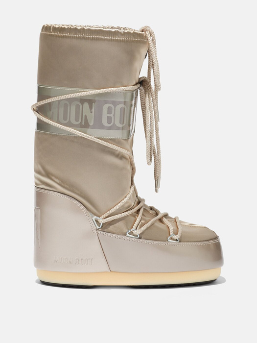 Moon Boot ICON GLANCE PLATINUM SATIN BOOTS Damen Schneestiefel
