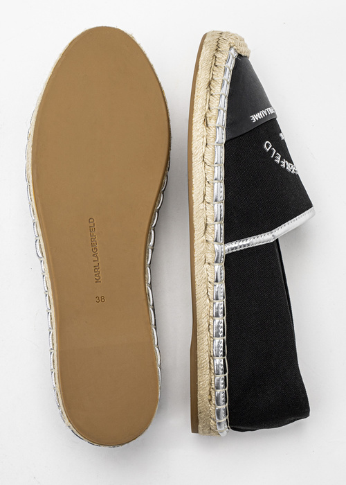 Espadrilles für Damen Schwarz Karl Lagerfeld Kamini Maison Logo Slip