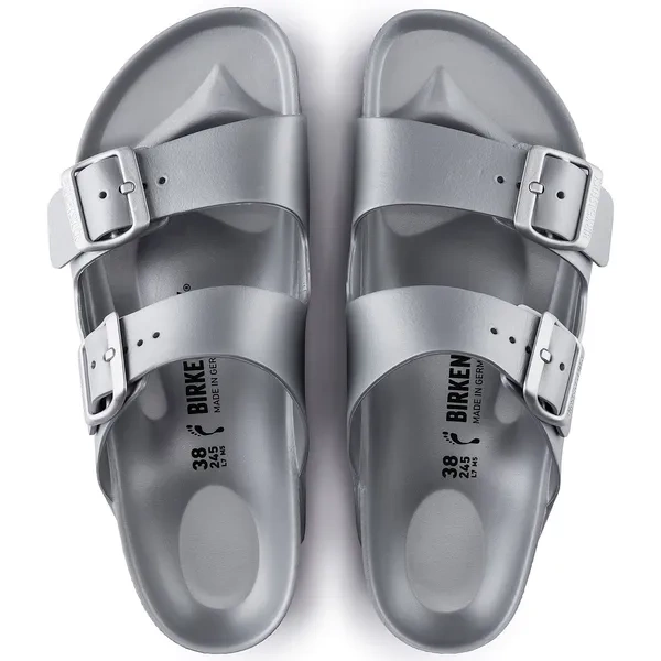 Birkenstock Arizona EVA Metallic Silver Damen Pantalotten