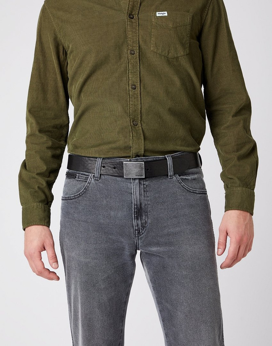 Herrengürtel WRANGLER PLATE BUCKLE BELT BLACK