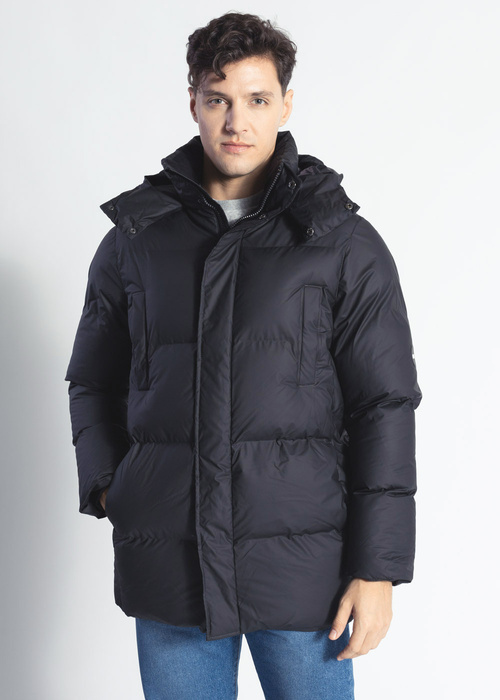 Unisex Winterjacke Schwarz Rains Boxy Puffer Parka