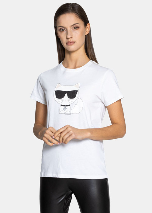 Damen T-Shirt Karl Lagerfeld Ikonik Choupette (210W1723-100)