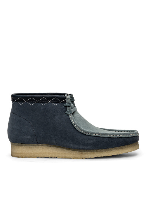 Herrenstiefel Clarks Boot Wallabee Blue Combi Blau