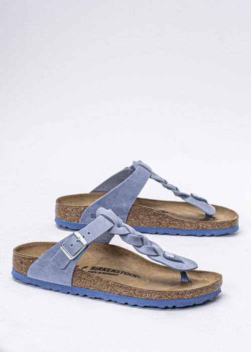 Damen Pantoletten Blau Birkenstock Gizeh Braided