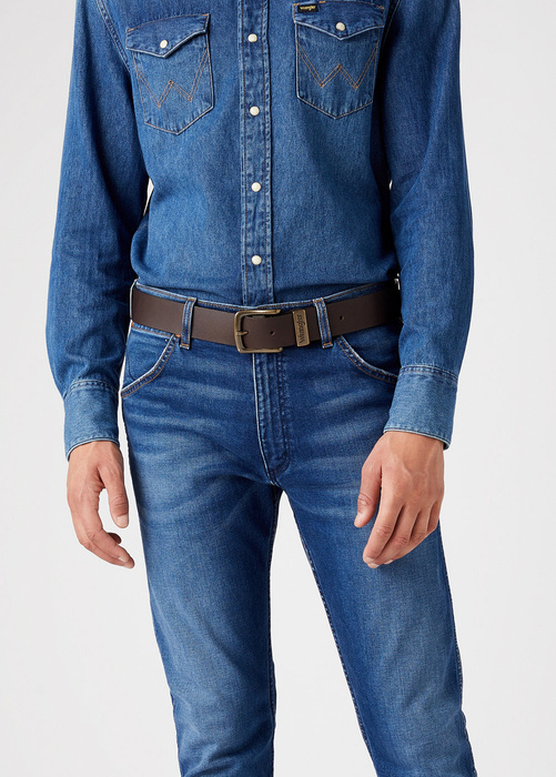 Herrengürtel WRANGLER METAL LOOP BROWN