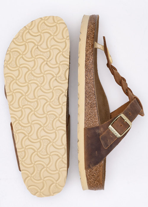 Damen Pantoletten Braun Birkenstock Gizeh Braided