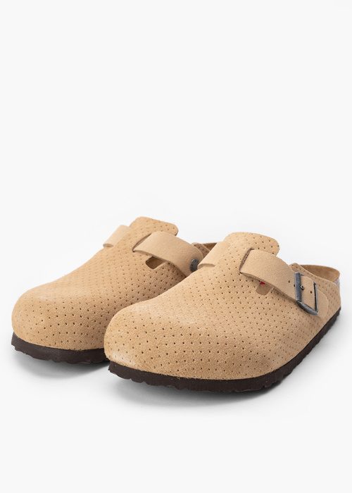 BIRKENSTOCK BOSTON LEVE DOTTED NEW Herren Pantoletten beige