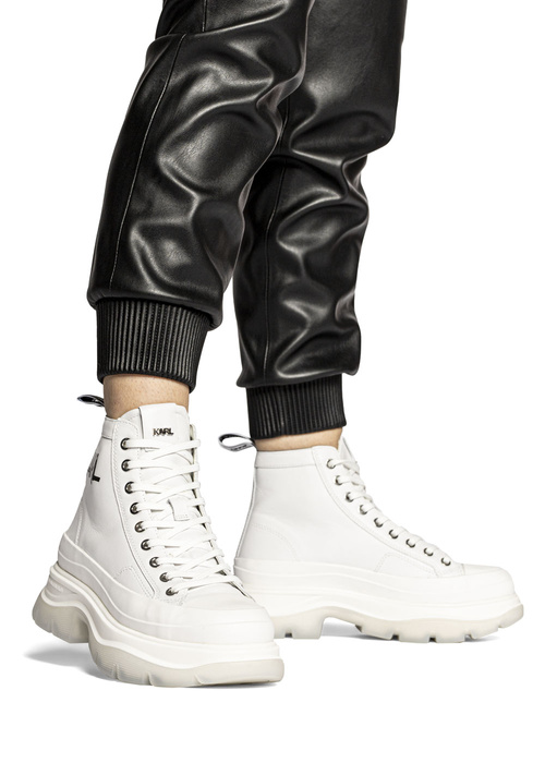 Damen Winterschuhe Weiß Karl Lagerfeld LUNA Art Deco Logo Hi