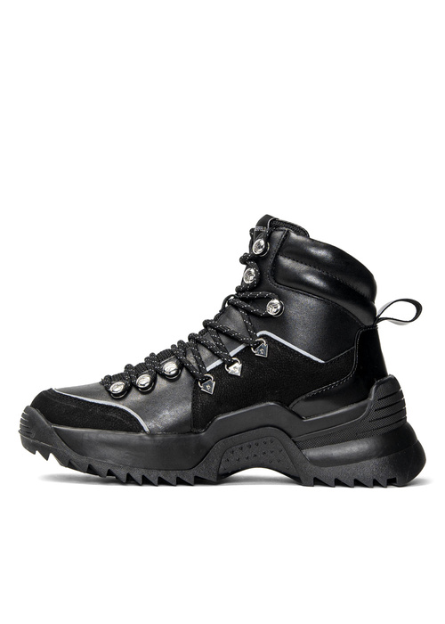 Damen Winterschuhe Schwarz Karl Lagerfeld QUEST Krosslace Mid Boot