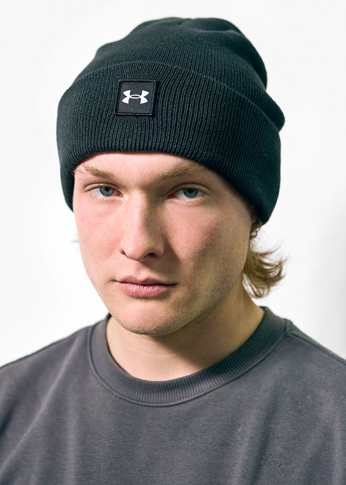 Herren Wintermütze Schwarz UNDER ARMOUR UA HALFTIME CUFF